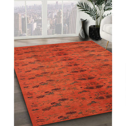 Machine Washable Contemporary Neon Red Rug in a Family Room, wshcon1013