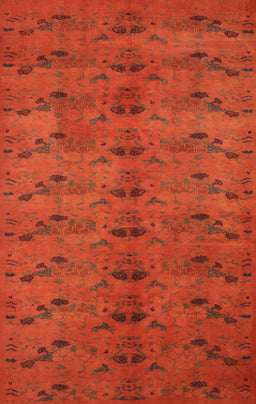 Machine Washable Contemporary Neon Red Rug, wshcon1013