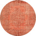 Square Machine Washable Contemporary Orange Red Rug, wshcon1015