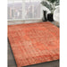 Machine Washable Contemporary Orange Red Rug in a Family Room, wshcon1015