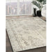 Contemporary Sage Green Modern Rug in Family Room, con1016