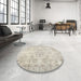 Round Machine Washable Contemporary Sage Green Rug in a Office, wshcon1016