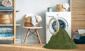 Machine Washable Contemporary Seaweed Green Rug in a Washing Machine, wshcon101