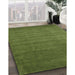 Contemporary Seaweed Green Modern Rug in Family Room, con101