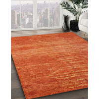 Contemporary Neon Orange Modern Rug, con1020