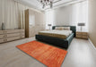 Contemporary Neon Orange Modern Rug in a Bedroom, con1020