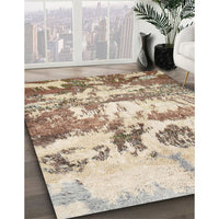 Contemporary Dark Gold Brown Modern Rug, con1021