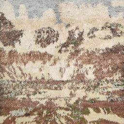 Square Contemporary Dark Gold Brown Modern Rug, con1021