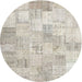 Sideview of Contemporary Sage Green Patchwork Rug, con1022