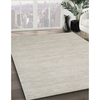 Contemporary Pale Silver Gray Solid Rug, con1026