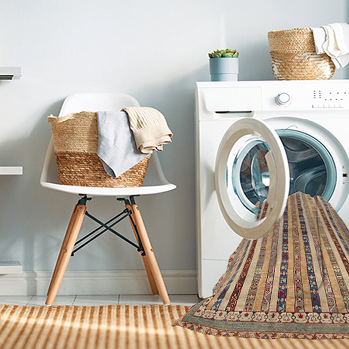 Machine Washable Contemporary Dark Gold Brown Rug in a Washing Machine, wshcon1028