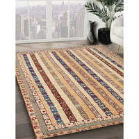 Contemporary Dark Gold Brown Southwestern Rug, con1028