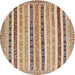 Sideview of Contemporary Dark Gold Brown Southwestern Rug, con1028