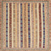 Square Contemporary Dark Gold Brown Southwestern Rug, con1028