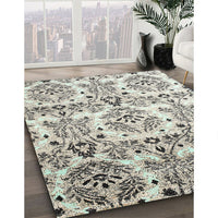 Contemporary Army Brown Modern Rug, con1029