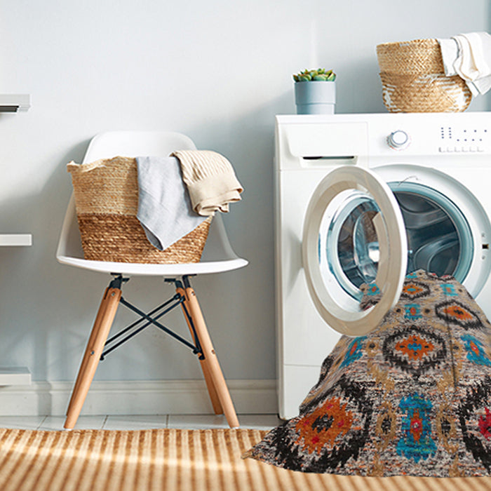 Machine Washable Contemporary Sepia Brown Rug in a Washing Machine, wshcon1030