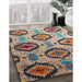 Contemporary Reddish Brown Southwestern Rug in Family Room, con1030