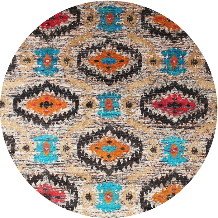 Sideview of Contemporary Reddish Brown Southwestern Rug, con1030