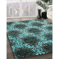 Contemporary Green Modern Rug, con1032