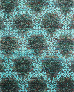 Machine Washable Contemporary Green Rug, wshcon1032