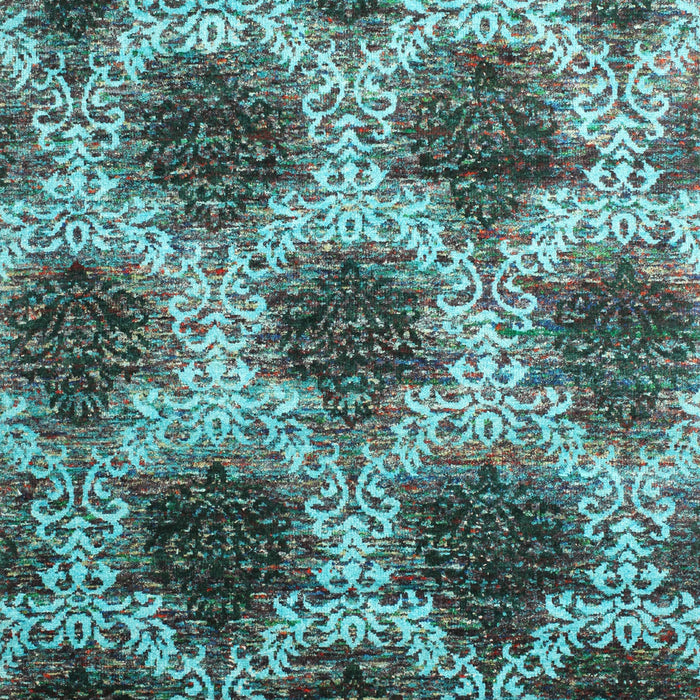 Machine Washable Contemporary Green Rug, wshcon1032