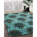 Contemporary Green Modern Rug in Family Room, con1032