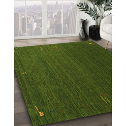 Machine Washable Contemporary Dark Forest Green Rug in a Family Room, wshcon1033