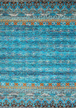 Contemporary Marble Blue Modern Rug, con1035