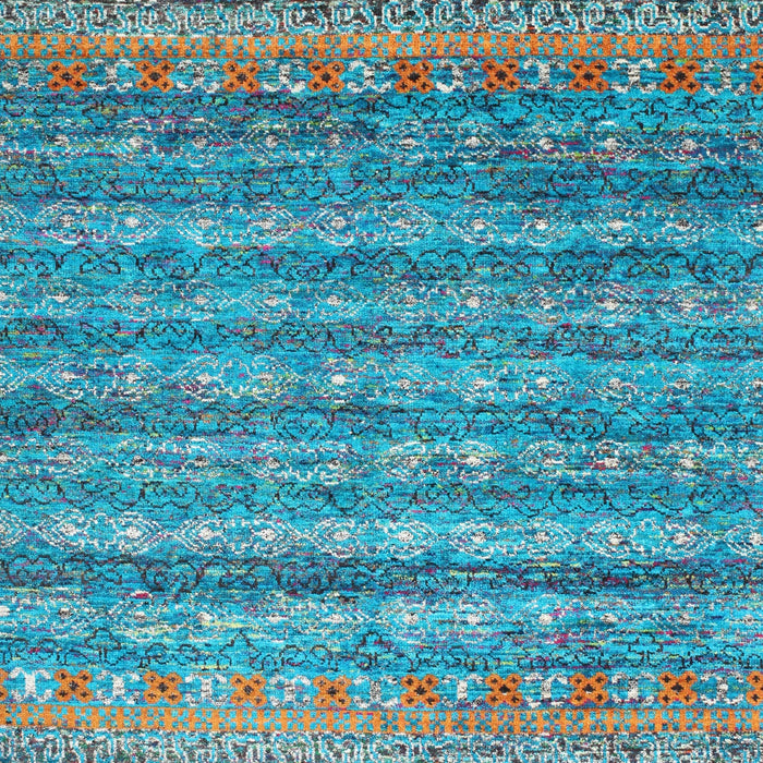 Machine Washable Contemporary Marble Blue Rug, wshcon1035