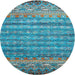 Sideview of Contemporary Marble Blue Modern Rug, con1035