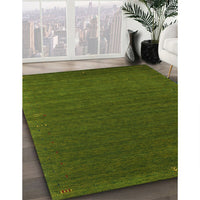 Contemporary Army Green Modern Rug, con1037