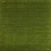 Sideview of Machine Washable Contemporary Army Green Rug, wshcon1037
