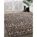 Contemporary Tan Brown Modern Rug in Family Room, con1038