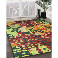 Contemporary Brown Red Modern Rug, con1039