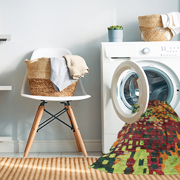 Machine Washable Contemporary Brown Red Rug in a Washing Machine, wshcon1039
