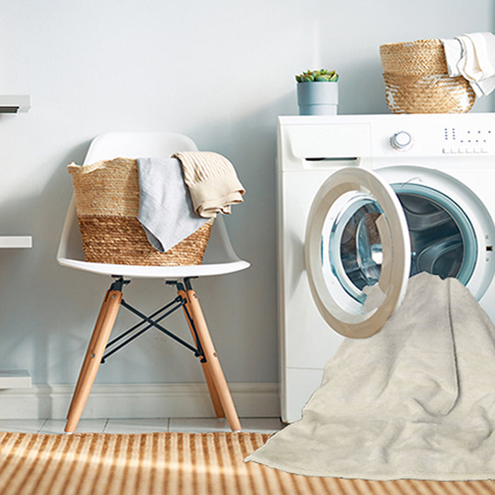 Machine Washable Contemporary Whip Beige Rug in a Washing Machine, wshcon103