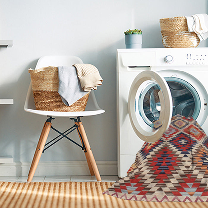 Machine Washable Contemporary Brown Red Rug in a Washing Machine, wshcon1040