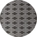 Square Machine Washable Contemporary Gunmetal Gray Rug, wshcon1041