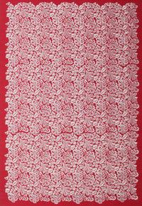 Machine Washable Contemporary Red Rug, wshcon1043