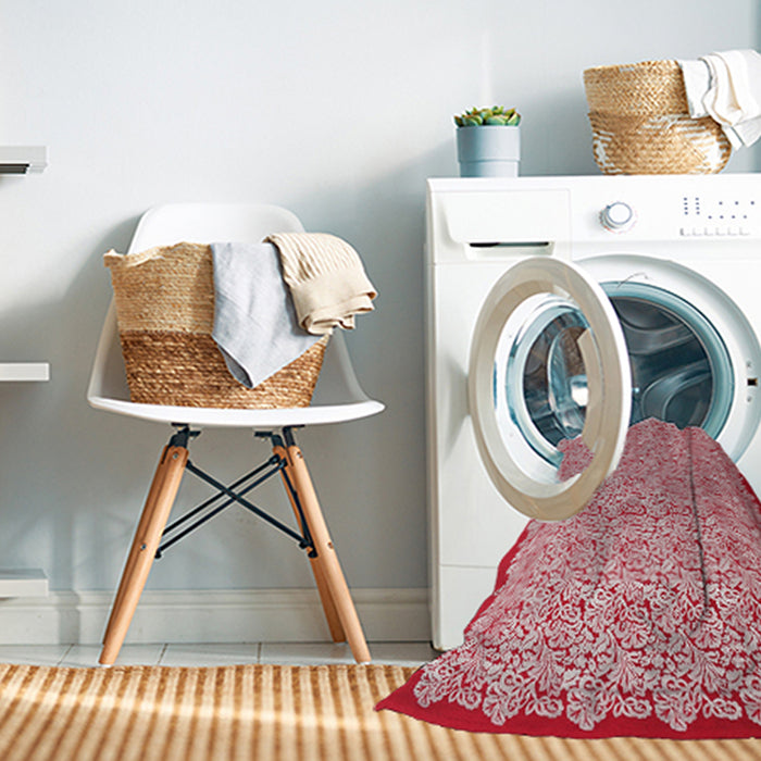 Machine Washable Contemporary Red Rug in a Washing Machine, wshcon1043