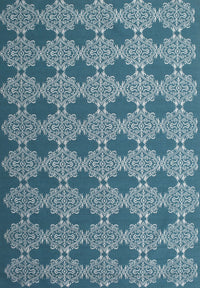 Machine Washable Contemporary Blue Rug, wshcon1044