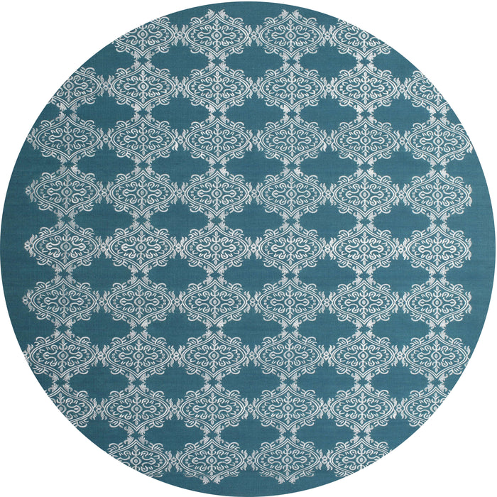 Square Machine Washable Contemporary Teal Green Rug, wshcon1045