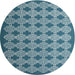 Square Machine Washable Contemporary Teal Green Rug, wshcon1045