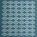 Square Contemporary Teal Green Modern Rug, con1045