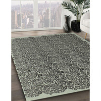 Contemporary Charcoal Gray Modern Rug, con1046