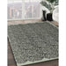 Contemporary Charcoal Gray Modern Rug in Family Room, con1046