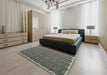 Contemporary Charcoal Gray Modern Rug in a Bedroom, con1046