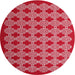 Square Machine Washable Contemporary Red Rug, wshcon1047