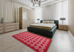 Machine Washable Contemporary Red Rug in a Bedroom, wshcon1047