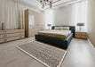 Machine Washable Contemporary Gray Rug in a Bedroom, wshcon1048